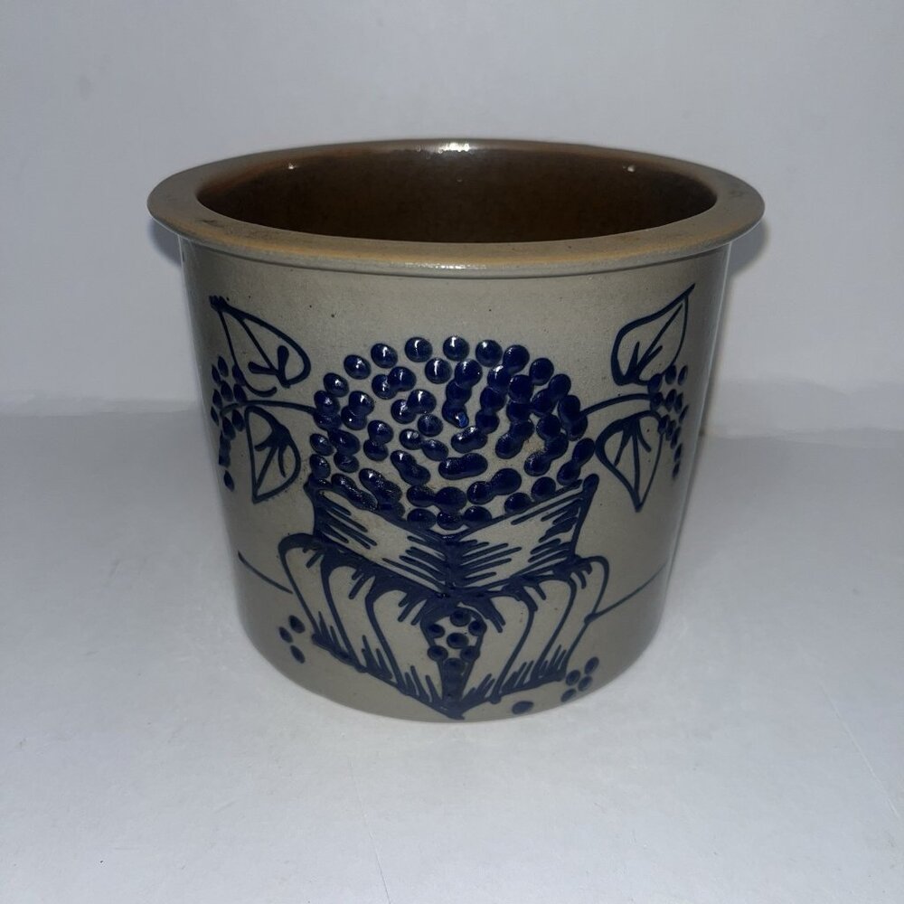 BBP Pottery Blueberry Basket Planter Signed Salt Glaze Beaumont Brothers 4.5"